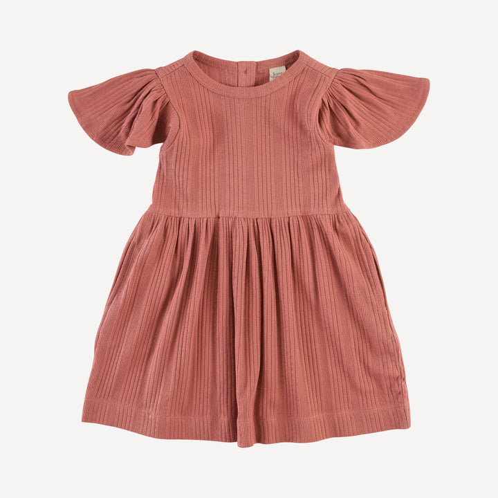 colette dress | rose | organic cotton multi rib
