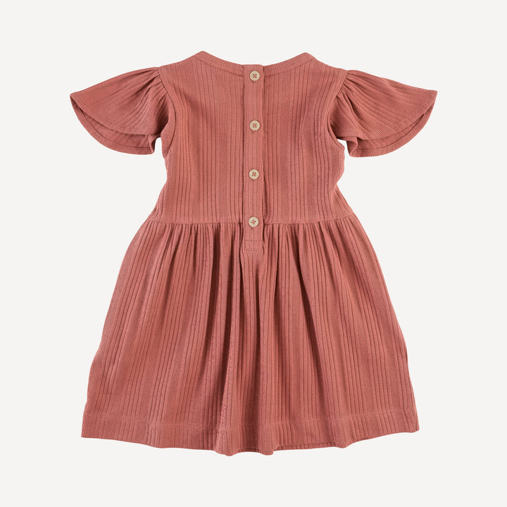 colette dress | rose | organic cotton multi rib