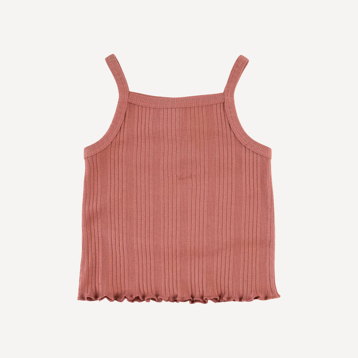 lettuce spaghetti tank + bloomer set | rose | organic cotton multi rib