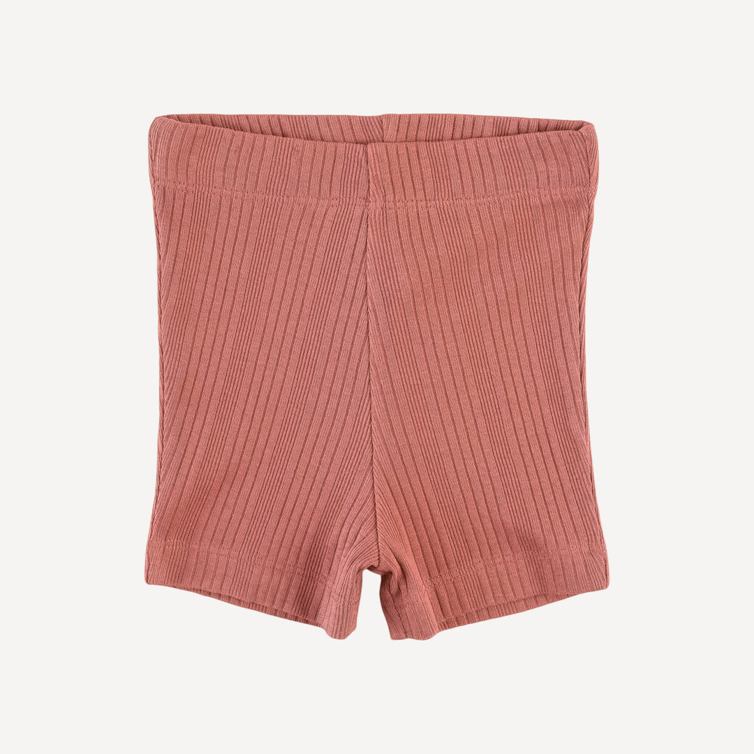 bike short | rose | organic cotton multi rib
