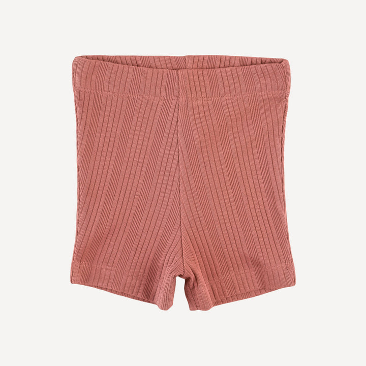 bike short | rose | organic cotton multi rib