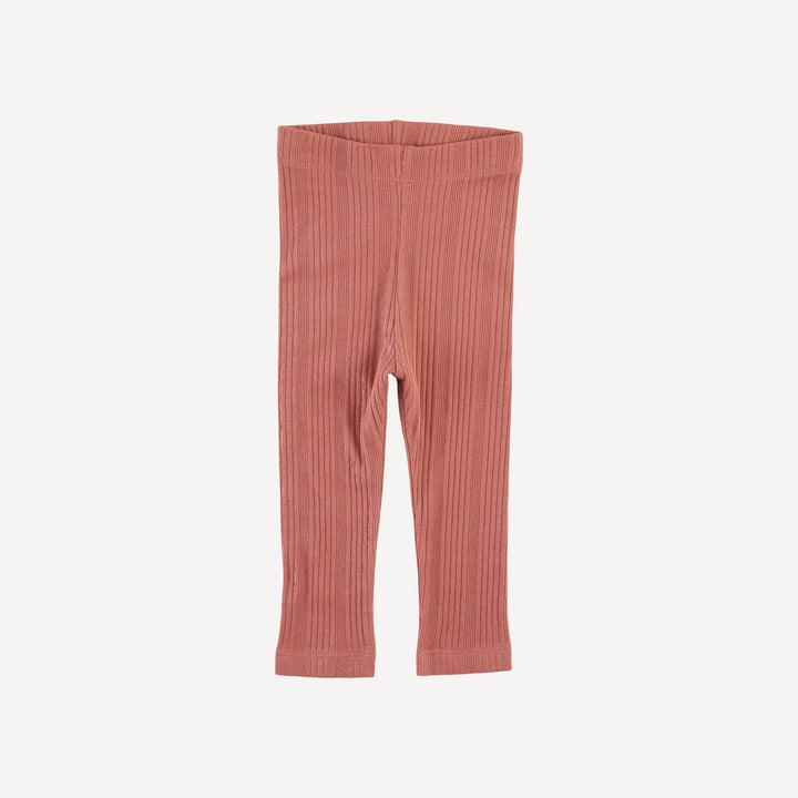 classic skinny legging | rose | organic cotton multi rib