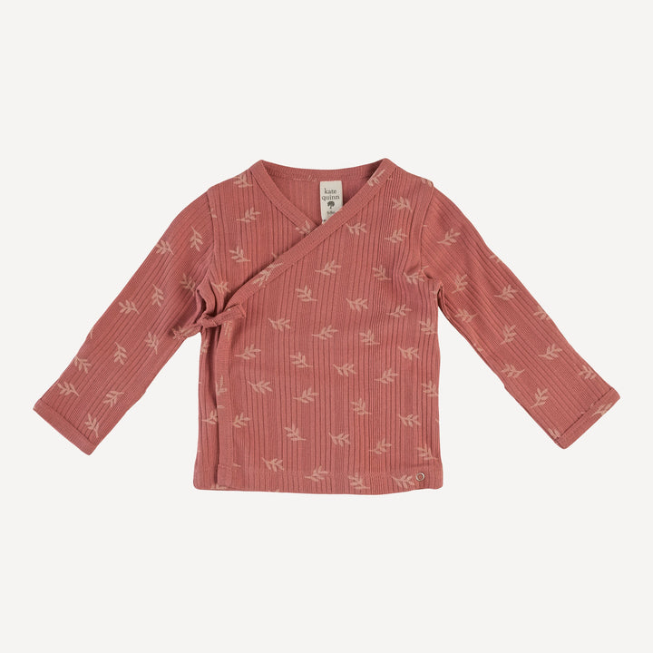 wrap layette set | rose leaf | organic cotton multi rib