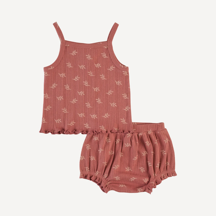 lettuce spaghetti tank + bloomer set | rose leaf | organic cotton multi rib