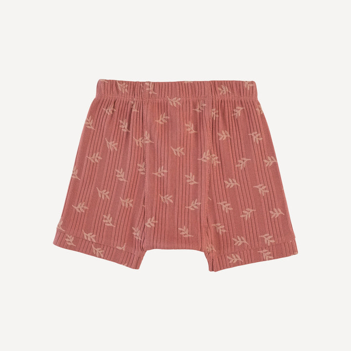 classic panda short | rose leaf | organic cotton multi rib