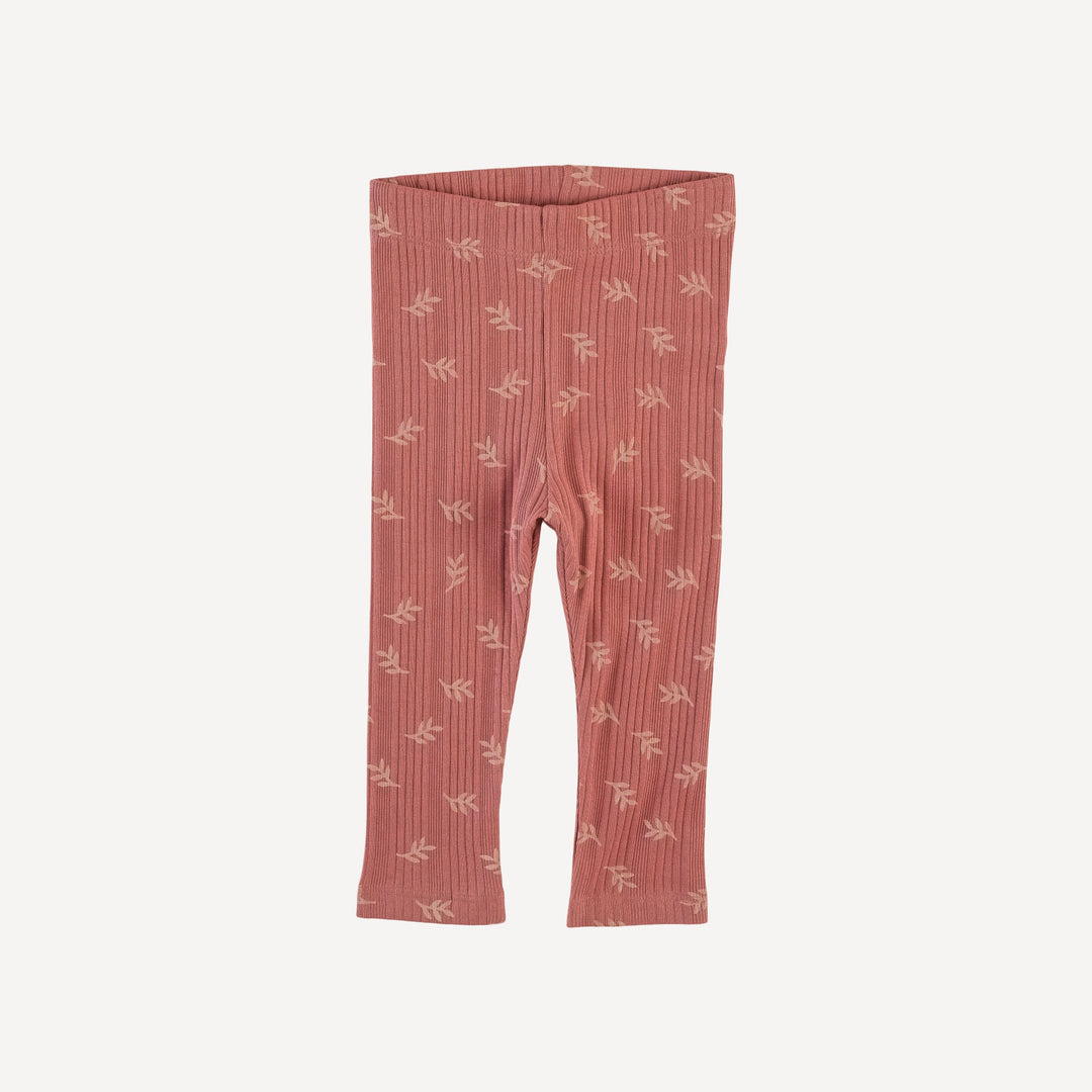 classic skinny legging | rose leaf | organic cotton multi rib