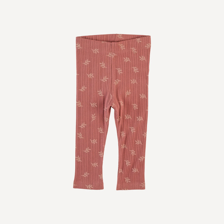 classic skinny legging | rose leaf | organic cotton multi rib