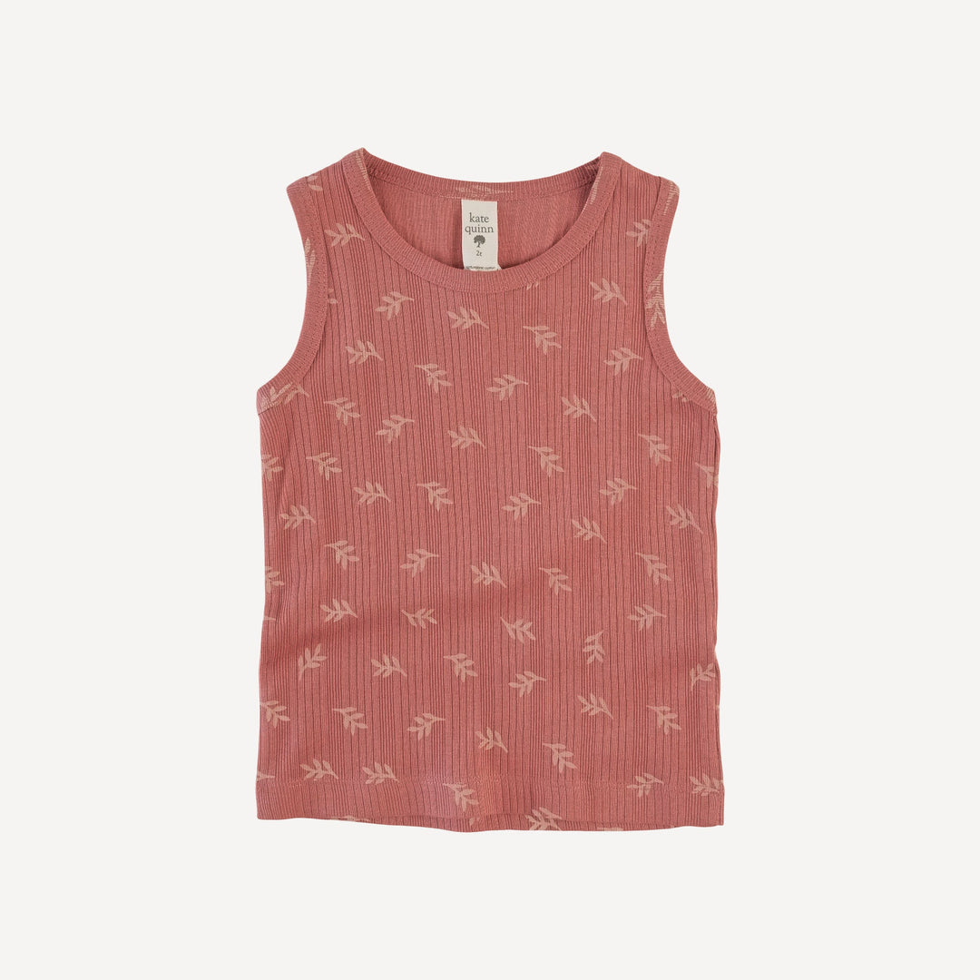racerback tank | rose leaf | organic cotton multi rib