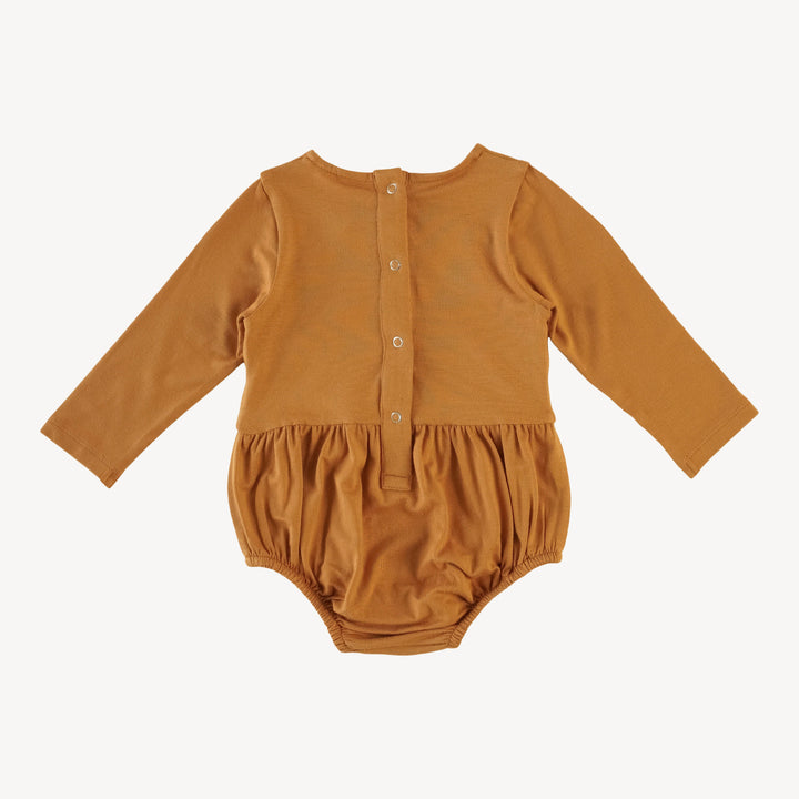 long sleeve ruched bubble | coffee spice | bamboo