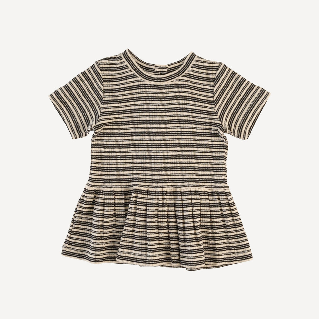 short sleeve kate top | black stripe | organic cotton multi rib