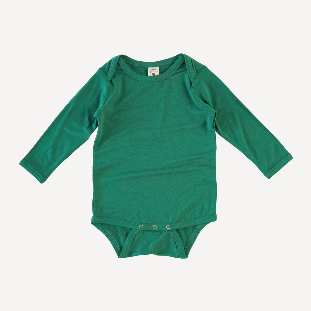 long sleeve lap neck bodysuit | mountain pine | bamboo