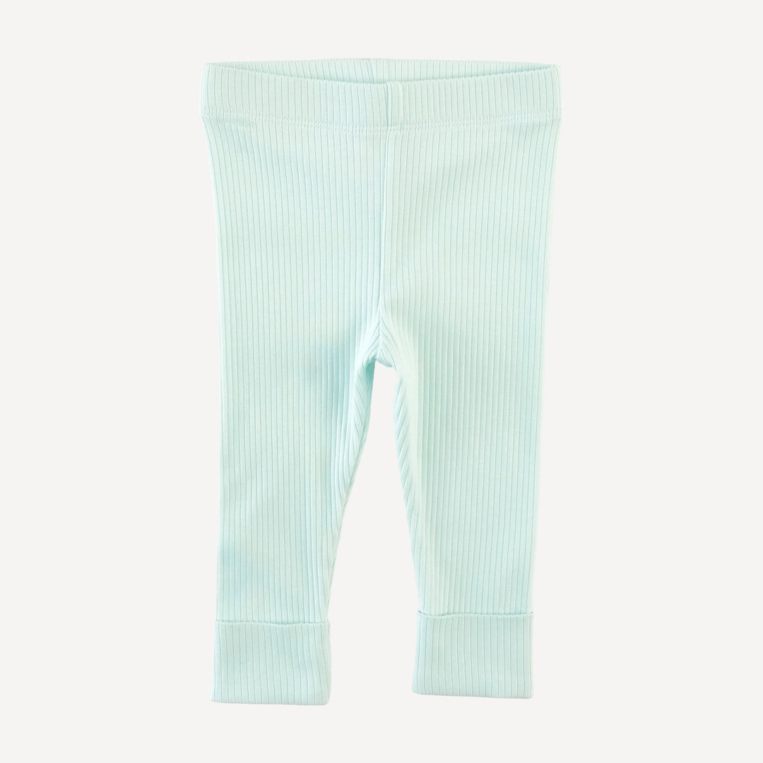 classic cuffed legging | ice blue | organic cotton single rib