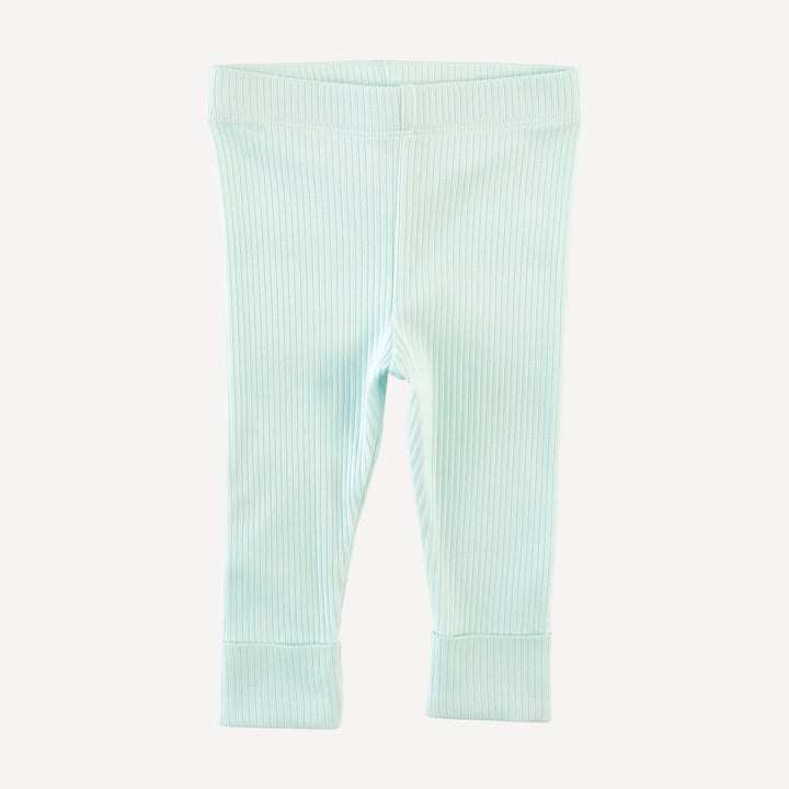 classic cuffed legging | ice blue | organic cotton single rib