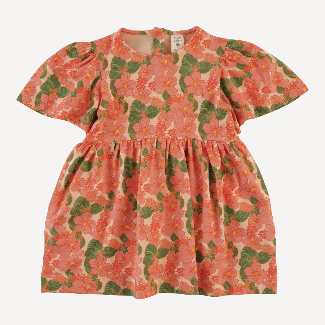 bell sleeve dress | tropical flower party | bamboo