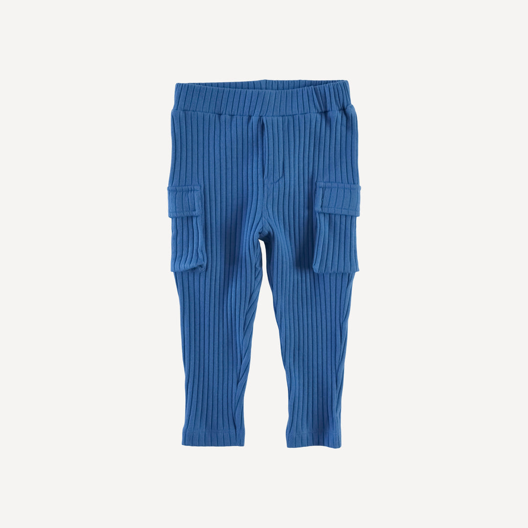 skinny cargo pant | sapphire | organic cotton wide rib