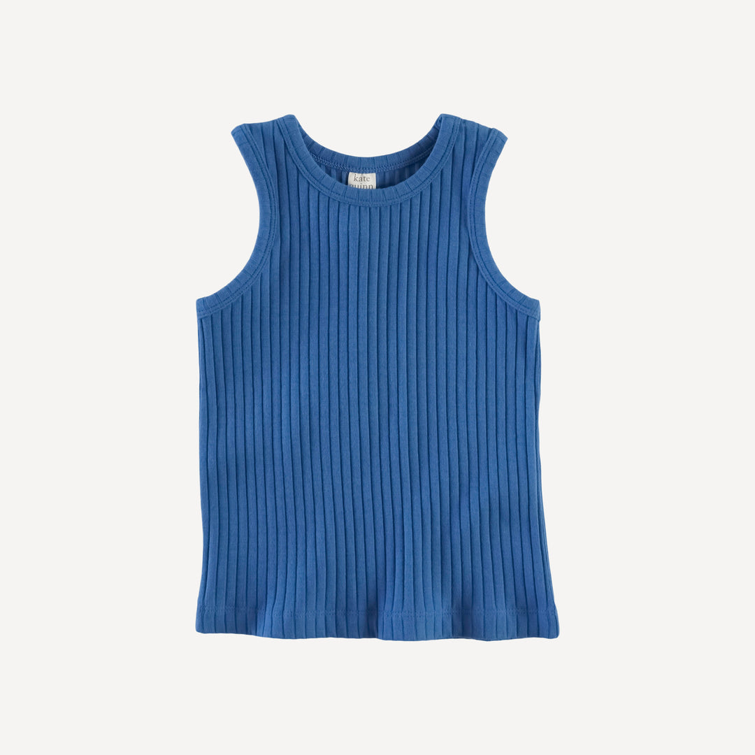 skinny tank | sapphire | organic cotton wide rib