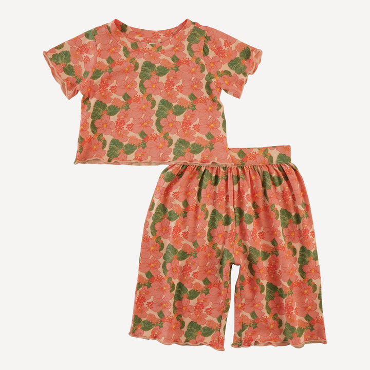 short sleeve jade set | tropical flower party | bamboo