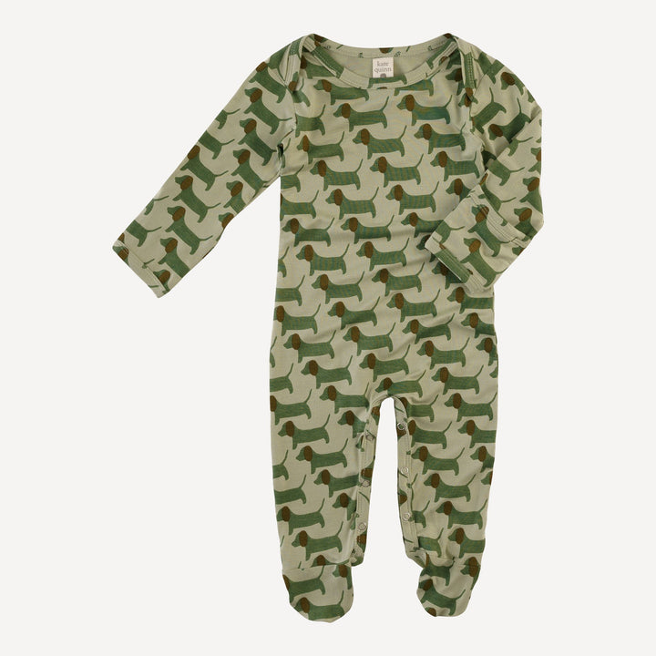 long sleeve lap neck footie | 70s puppies | bamboo