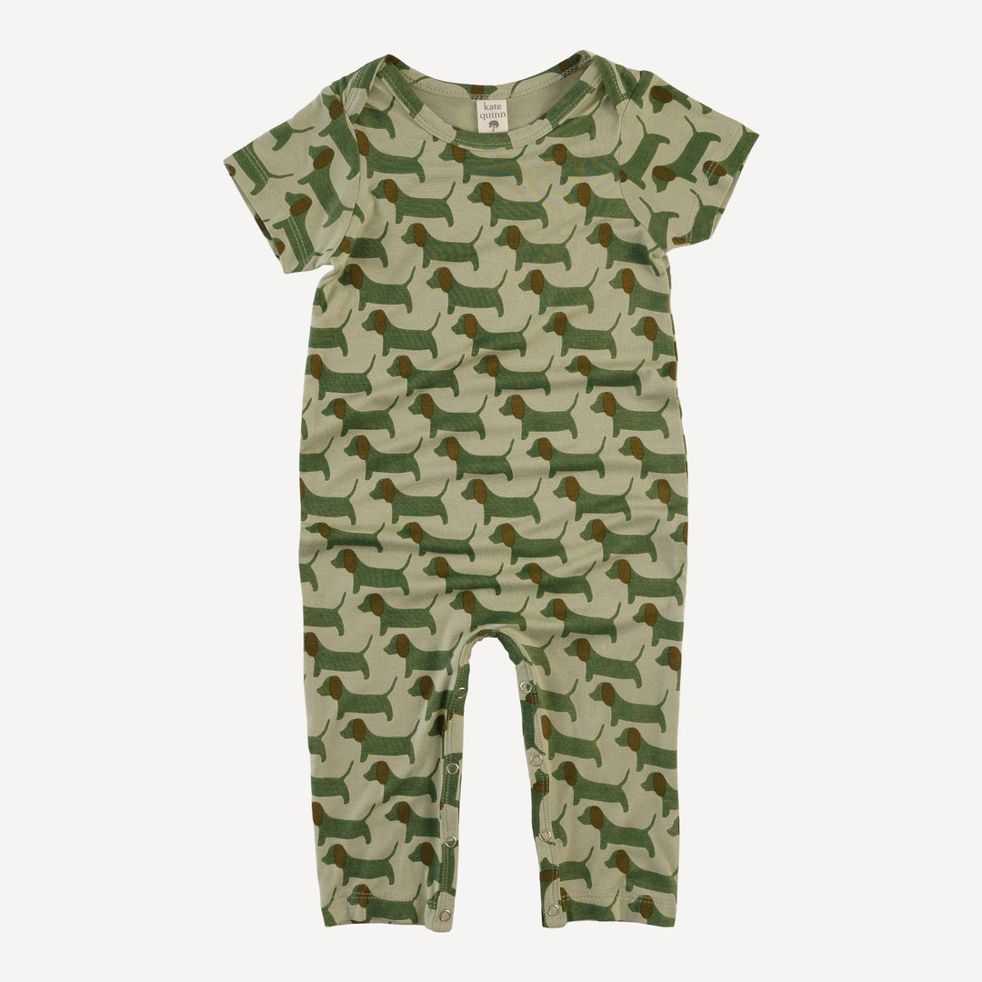 short sleeve lapneck jumpsuit | 70s puppies | bamboo