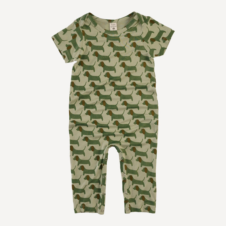 short sleeve lapneck jumpsuit | 70s puppies | bamboo