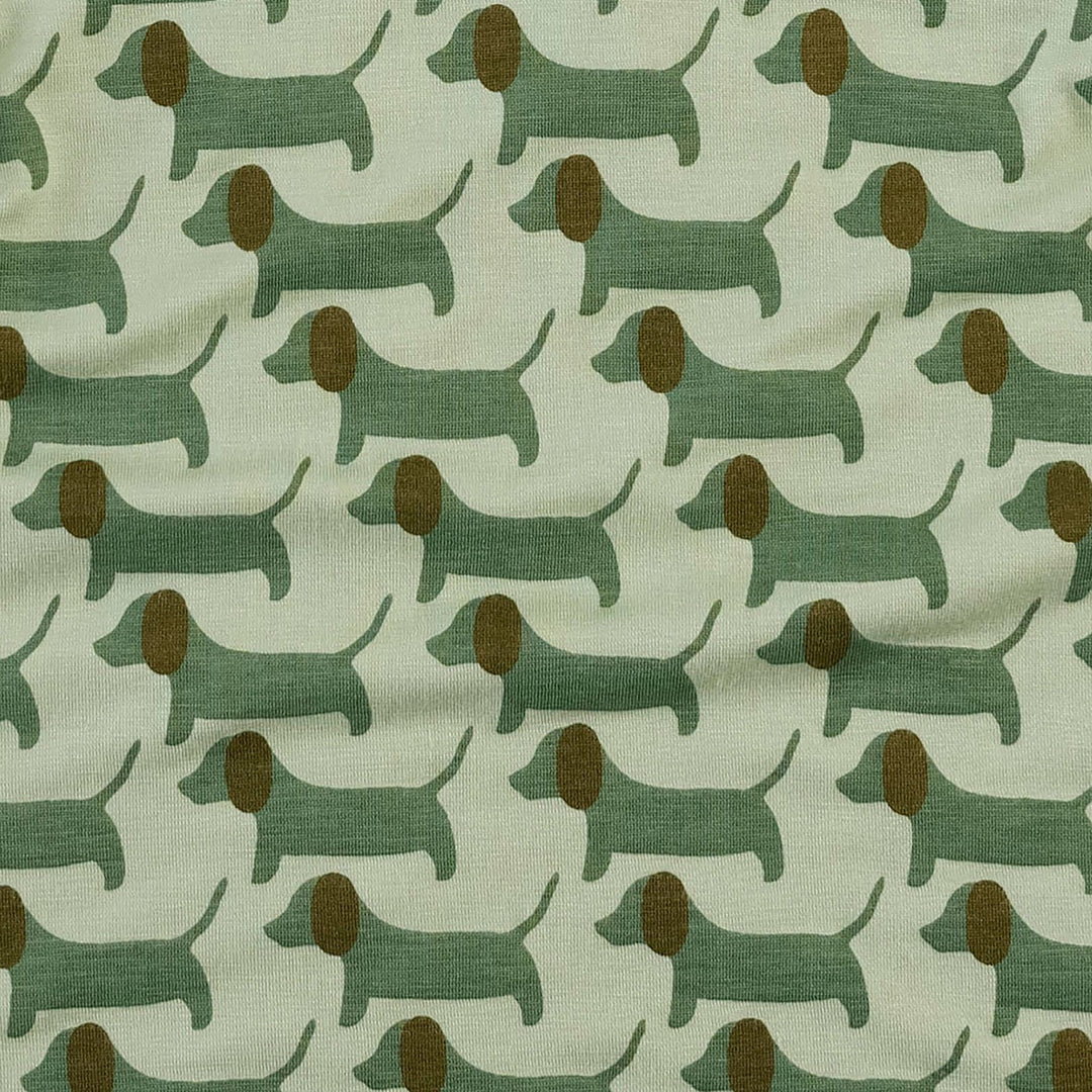 short sleeve essential boxy tee | 70s puppies | bamboo