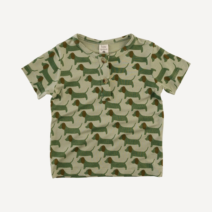 short sleeve basic henley tee | 70s puppies | bamboo