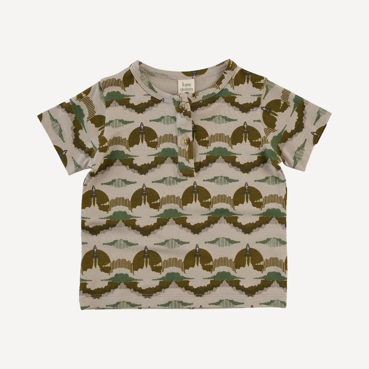 short sleeve basic henley tee | rocket | bamboo