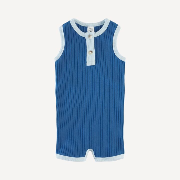 henley racerback tank shortie | galaxy | organic cotton wide rib