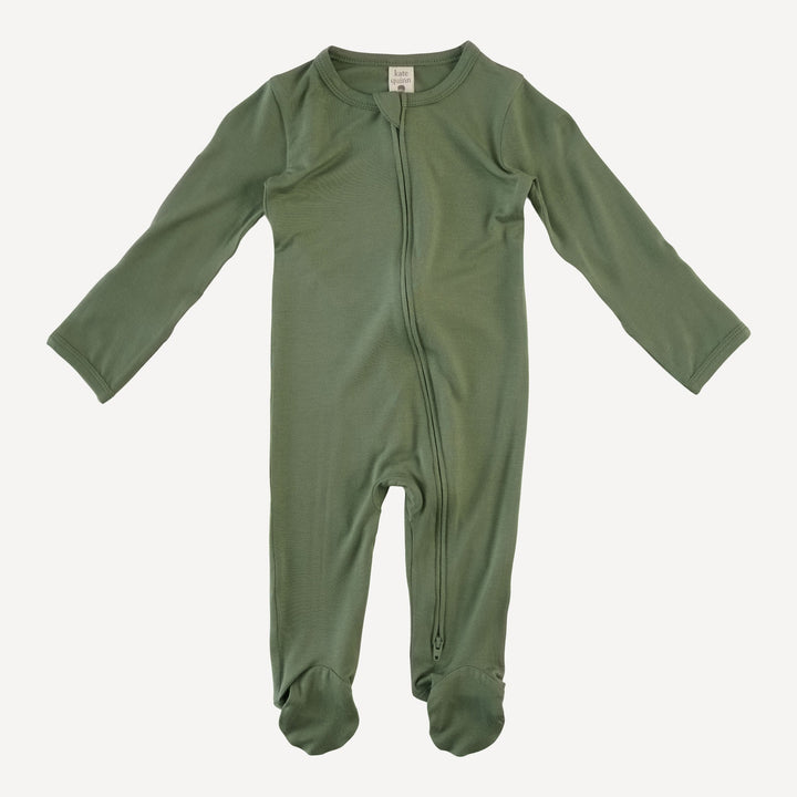 long sleeve two way zipper footie | hedge | bamboo