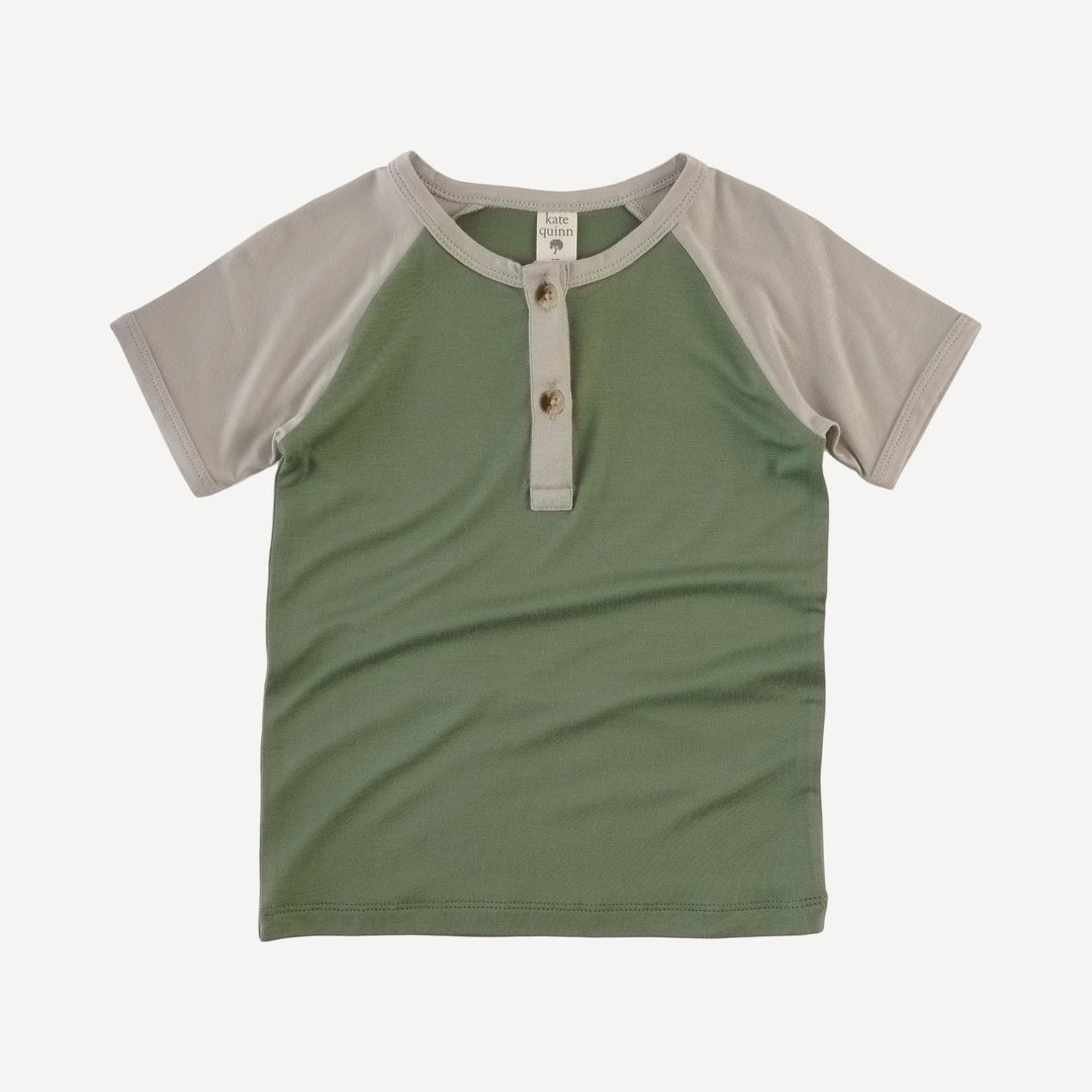 short sleeve baseball henley tee | hedge | bamboo