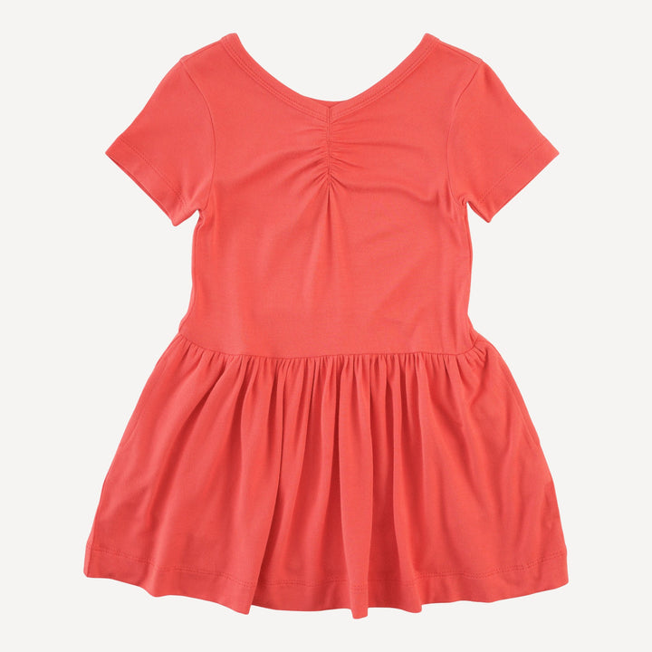 short sleeve twirl dress | tropical pink | bamboo