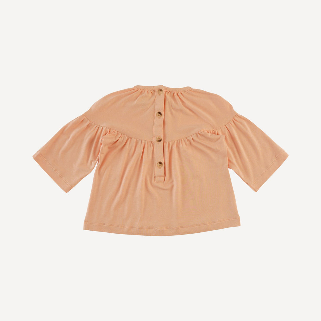 long sleeve gathered tunic | whipped peach | bamboo