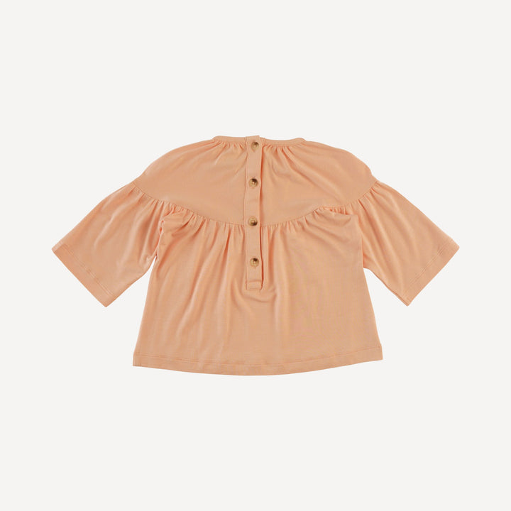 long sleeve gathered tunic | whipped peach | bamboo