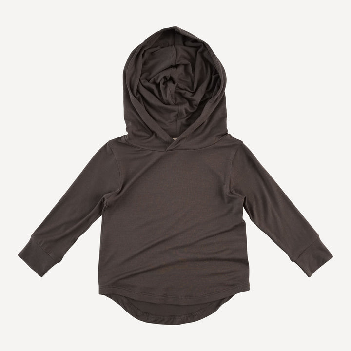 long sleeve shirt tail hoodie | gull | bamboo