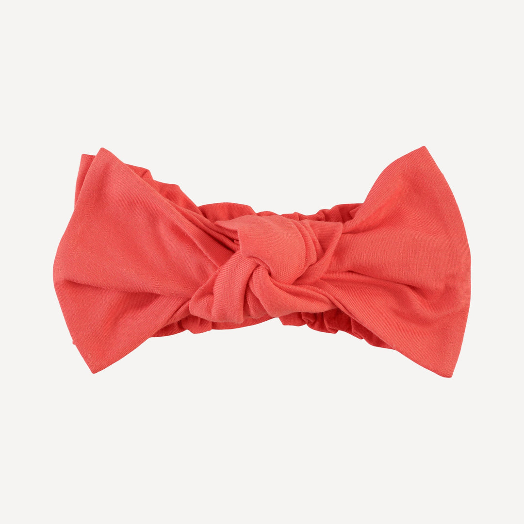 large bow elastic headband | tropical pink | bamboo