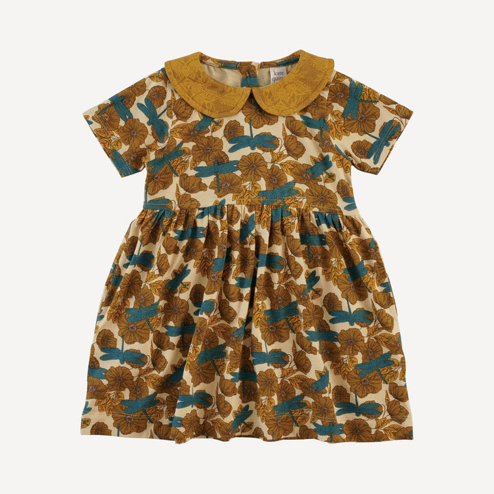 short sleeve peter pan dress | dragonfly garden | bamboo