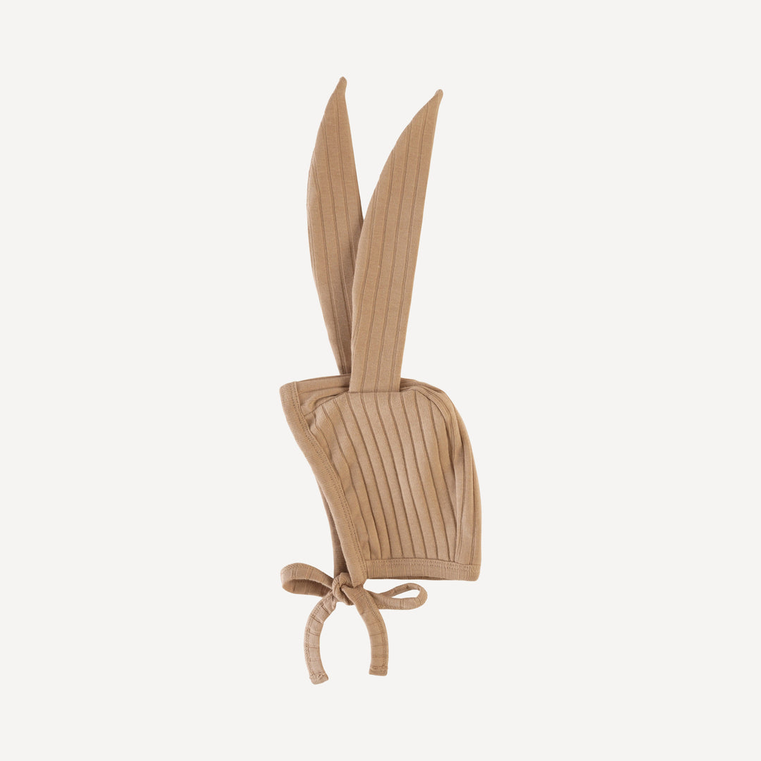 bunny hat | tan | classic rib