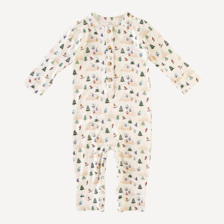 long sleeve button sport union jumpsuit | ski village | bamboo