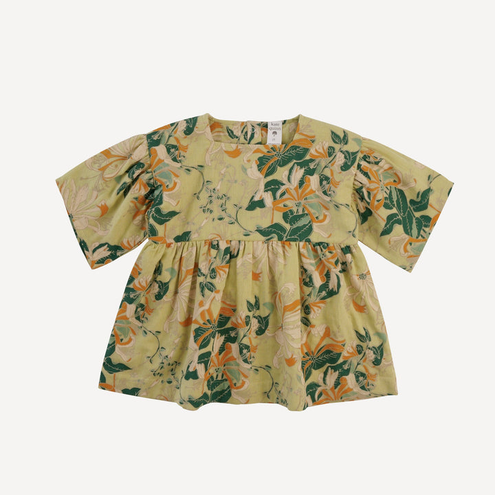 square neck flutter sleeve top | honeysuckle | organic cotton gauze