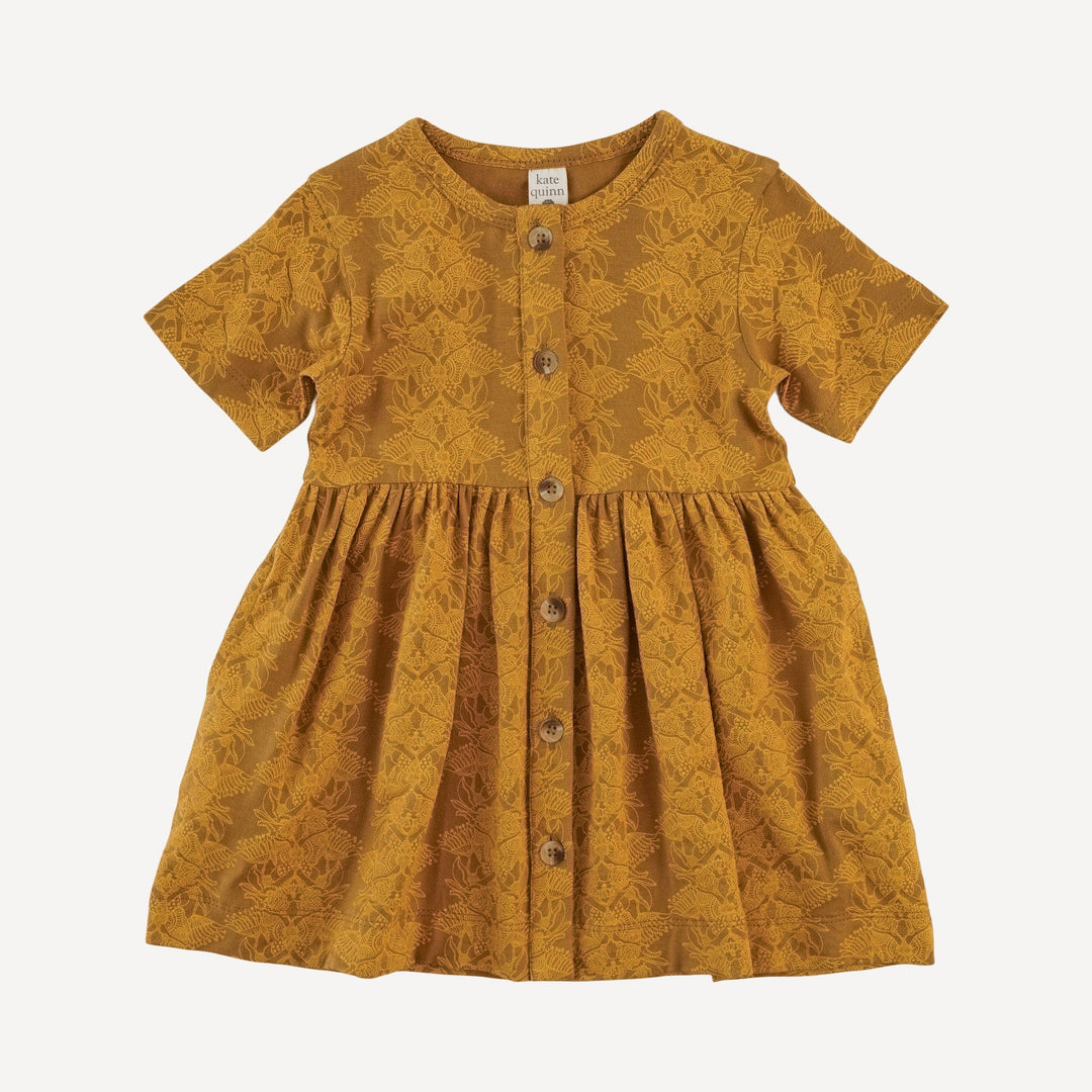 short sleeve button front dress | butterfly | bamboo