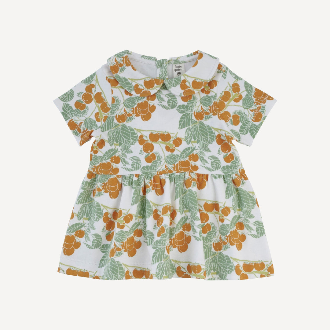 short sleeve peter pan top + flare pant set | persimmon | organic cotton interlock