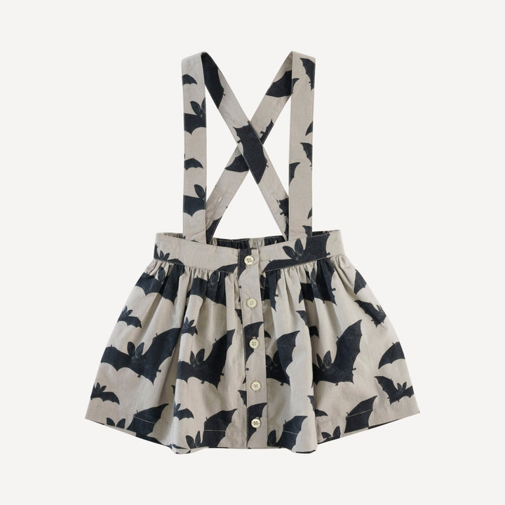 suspender skirt | bats | organic cotton mid-weight woven