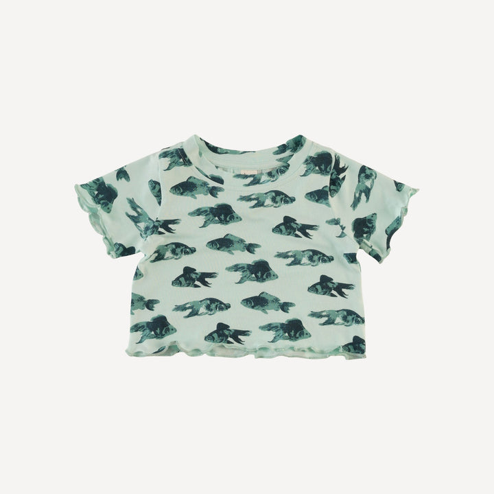 short sleeve jade set | blue goldfish | bamboo