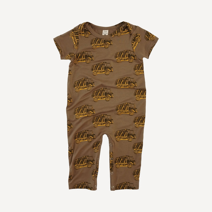 short sleeve lap neck jumpsuit | teak dumptruck | bamboo