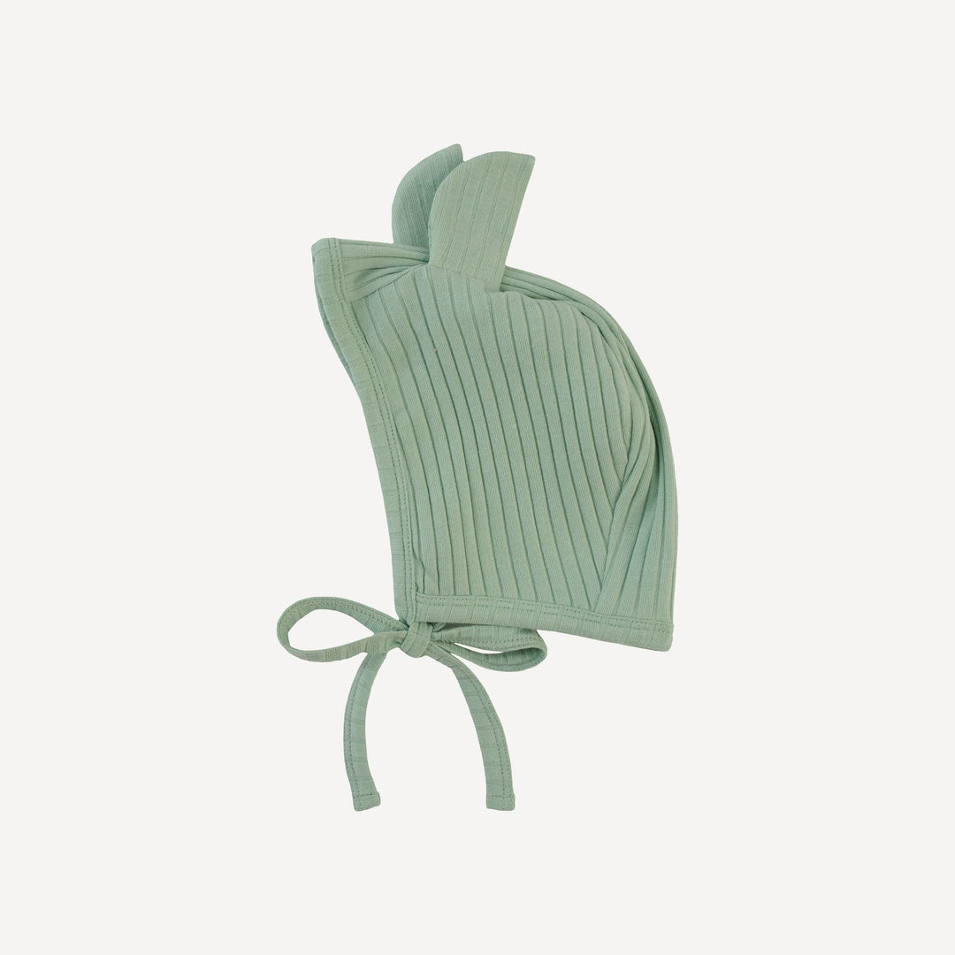 bear hat | smoke green | organic cotton wide rib