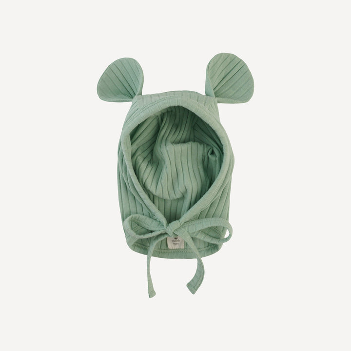 bear hat | smoke green | organic cotton wide rib