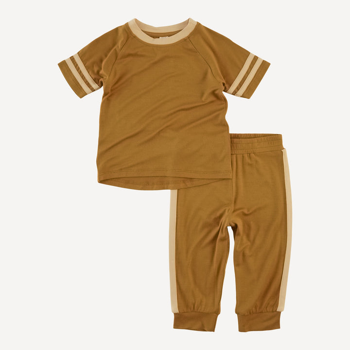 short sleeve football set | mist bronze | bamboo