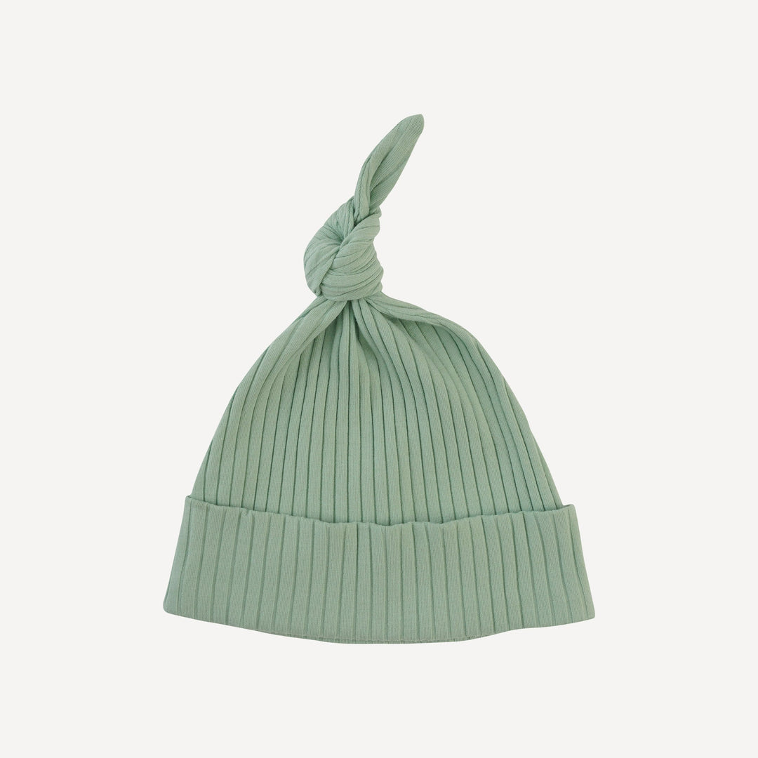 knot hat | smoke green | organic cotton wide rib