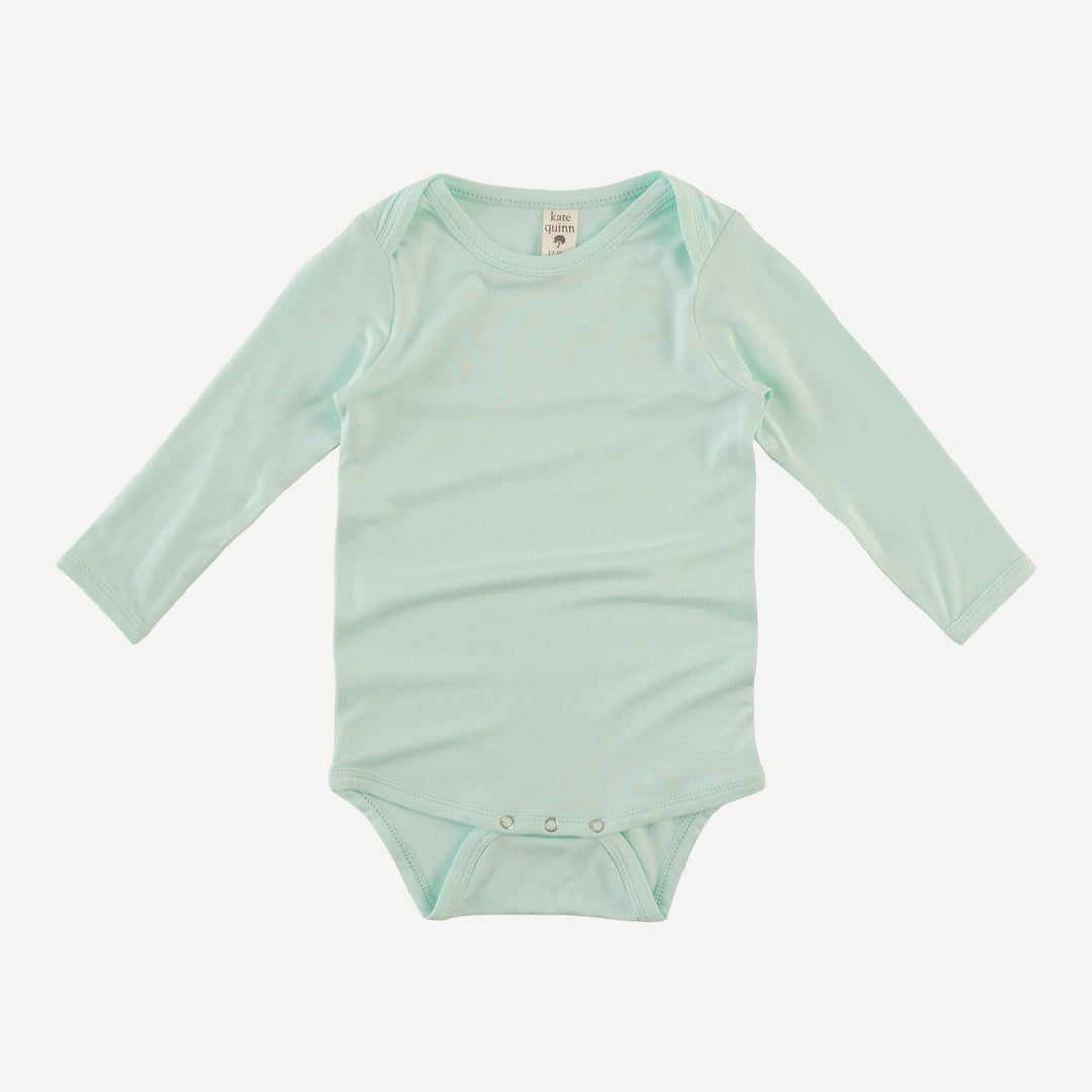 long sleeve lap neck bodysuit | frozen sea | bamboo