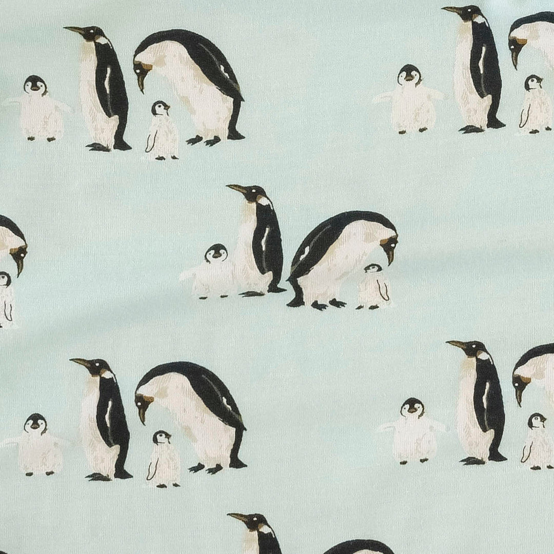 mens long sleeve crew neck pj set | penguin family | bamboo